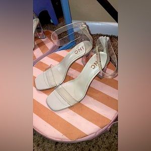Clear strappy heels- 7.5